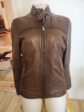 Mens Massimo Dutti Brown Nappa Lambskin Moto ...
