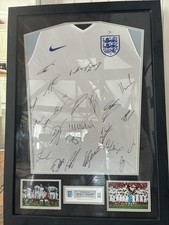 Signed England Football Shirt Framed - Ref 537-1-A