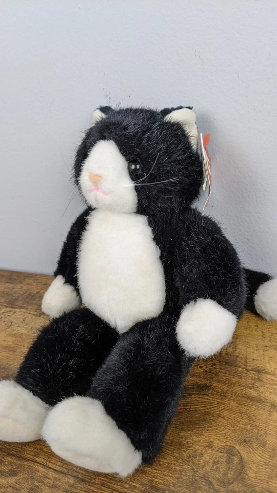 Calcetines Ty Classics Esmoquin Gato Gatito Peluche Juguete - Negro Blanco 1992 De Colección WT Foto 3 de 4