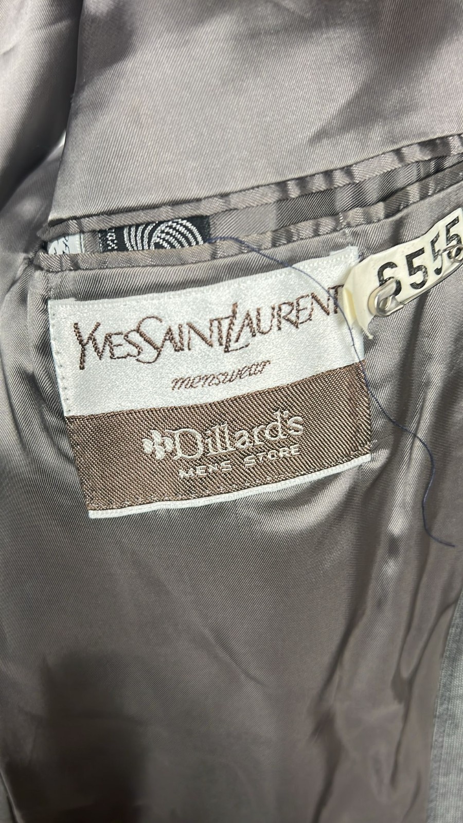 Giacca blazer uomo Yves Saint Laurent lana a righe taglia 42 grigio due bottoni *LEGGI