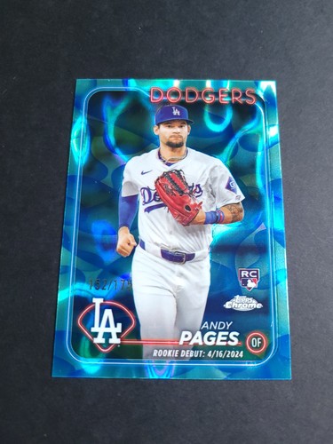 2024 Topps Chrome Rookie Debut Andy Pages #USC186 Aqua Blue Lava Lamp /175 - Picture 2 of 4