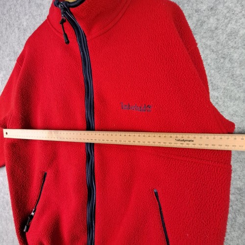 Vintage Timberland Jacket Womens Medium Red Oversize Fleece 3/4 Sleeve 7446 - Picture 4 of 15