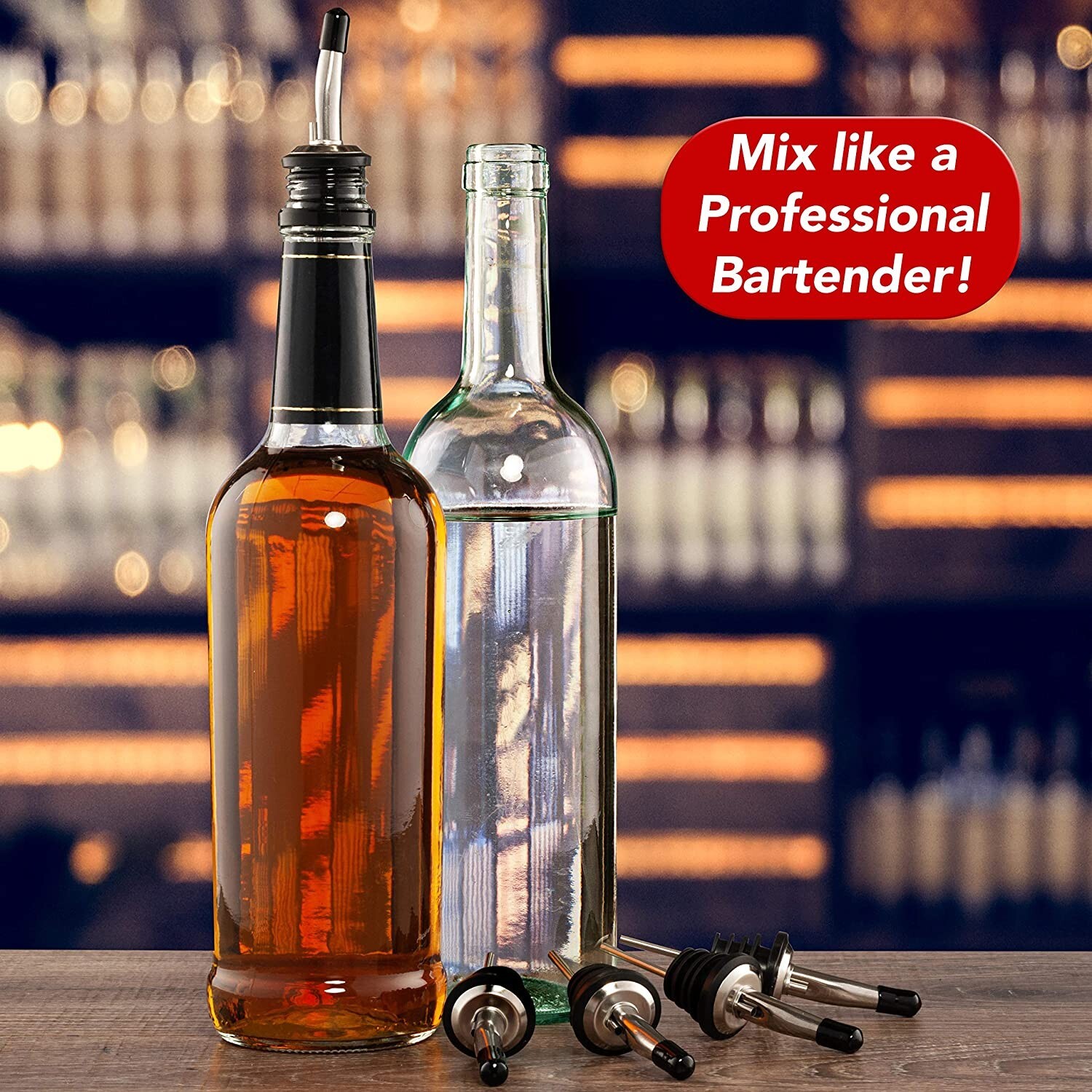 48 Pack Liquor Pour Spouts Set Plus cleaner Classic Bottle Pourers For Alcohol