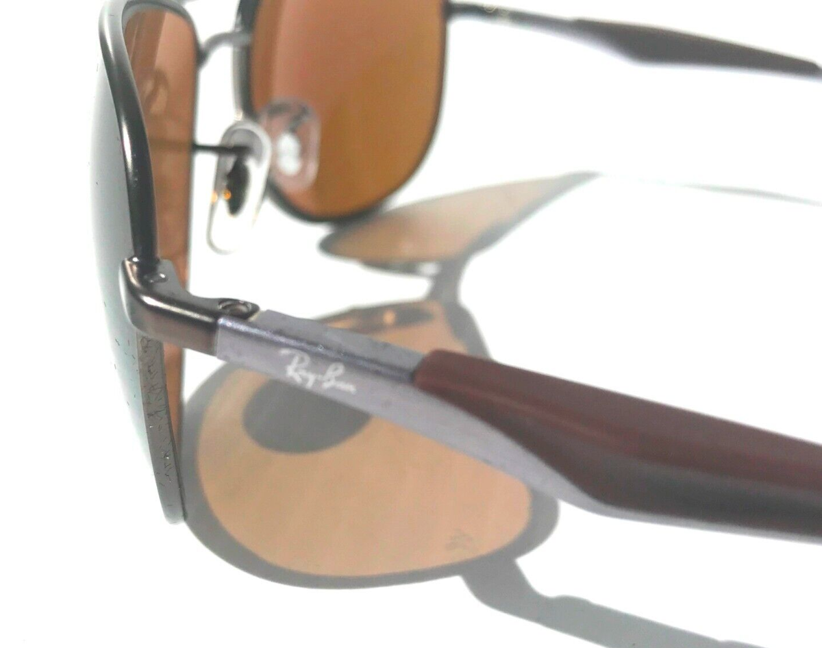 NEW Ray Ban 59mm Matte Gunmetal POLARIZED Brown Lens Sunglass