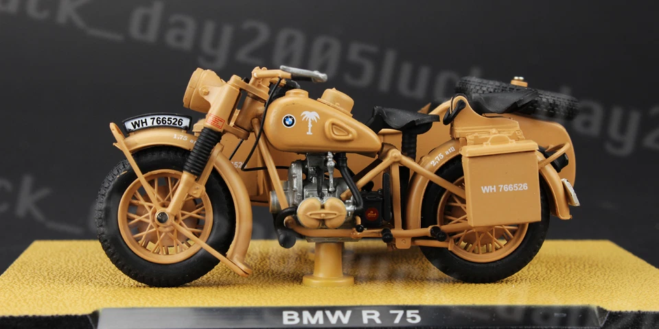 Atlas WWII German DAK Afrika BMW R75 Motorcycle 1939-1945 1/24 Diecast Model - Image 3 of 4