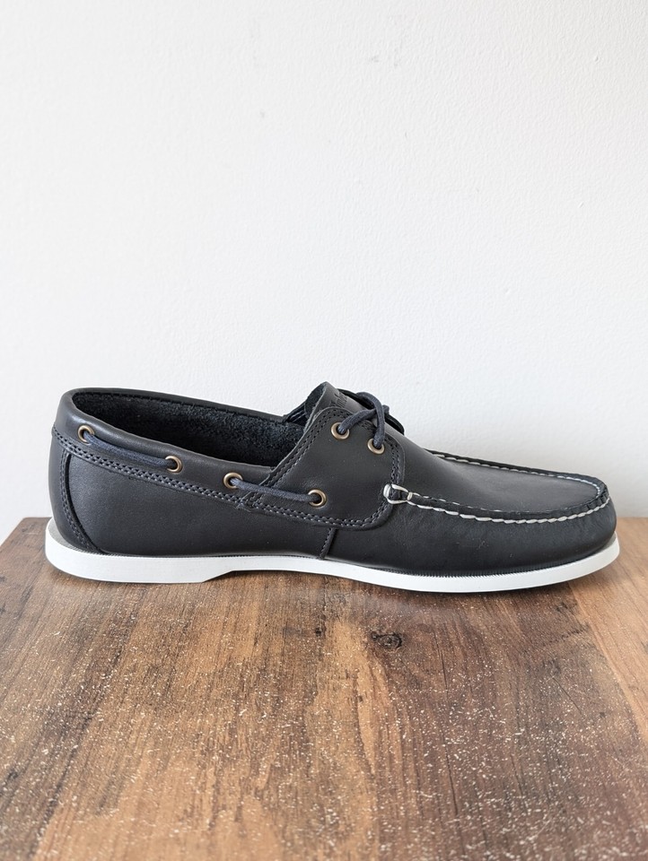 Timberland Cedar Bay Men's UK11 Navy Boat Shoe Ortholite Leather Lace