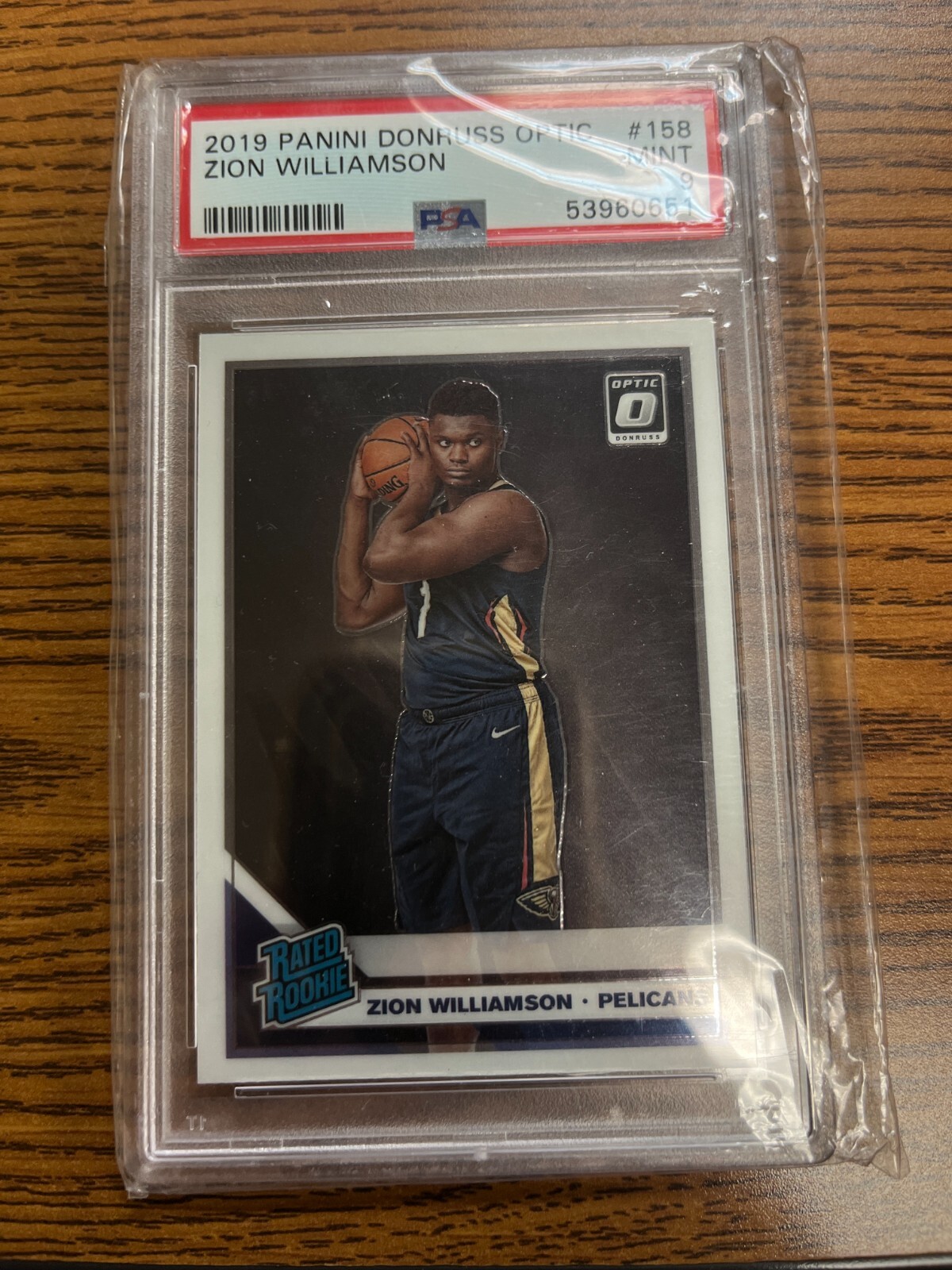 2019-20 Panini Donruss Optic - Rated Rookie #158 Zion Williamson Pelicans psa 9