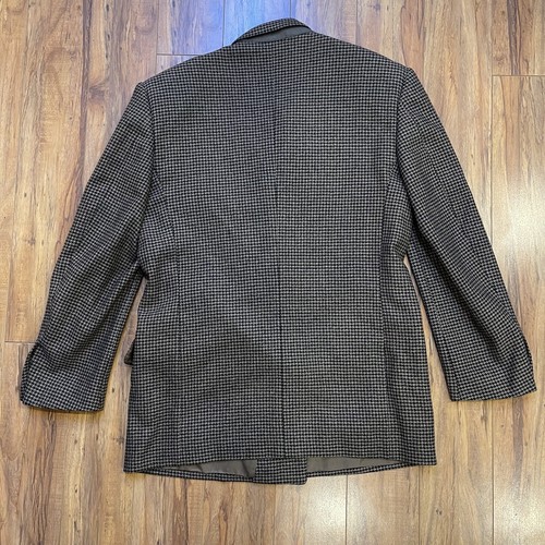 Ermenegildo Zegna Wool Cashmere Houndstooth Plaid Double Breasted Blazer - Picture 7 of 18