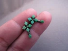 VINTAGE OLD PAWN DD SIGNED STERLING GREEN DIAMOND TURQUOISE STUD PIERCE EARRINGS