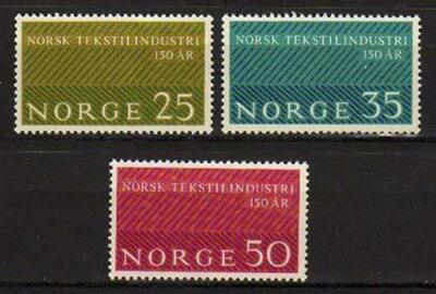 A7715) NORWEGEN 1963 Scott # 443/445 postfrisch ** Textil Ind. 3v