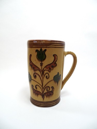 2 Vintage Folk Art Studio Pottery Vase Mugs Earthenware Poland Cepelia 7.5” - Picture 4 of 15