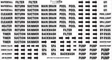 Premium Waterproof Sticker Labels for Swimming Pool, Plumbing, & Piping Parts, E