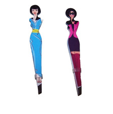 LOT OF 2 LADY TWEEZERS BY BEAUTY SECRETS SLANTED TIP