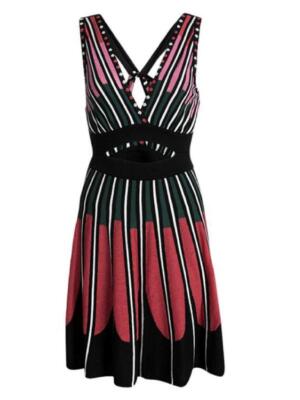 missoni cut out dress MISSONI One-shoulder cutout metallic crochet-knit mini dress