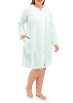 Miss Elaine Plus Size Honeycomb Button Robe with Pockets 2X | eBay