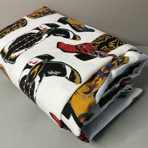 Sundance Joe Cowboy Boots Western Brushed Cotton Flannel Fabric 3+ Yd x 44" Wide - Picture 8 of 8