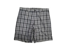 PGA TOUR Men's Athletic Golf Shorts Size 34 Plaid White Black Logo