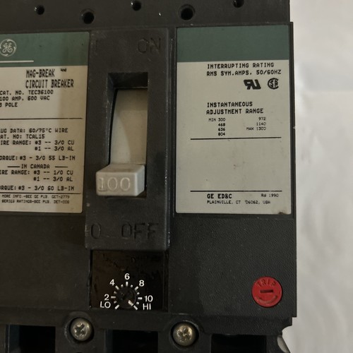 GE TEC36100 Motor Circuit Protector 100A 3P - Picture 7 of 9