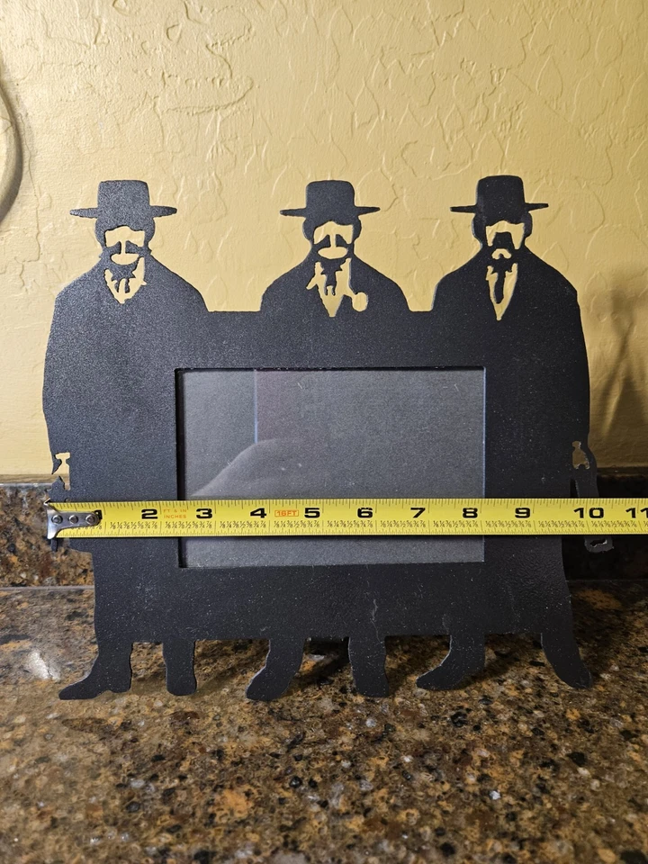 Tombstone Cowboys Western Metal Photo Frame, Under Glass 4" x 6" Picture - Image 2 of 4
