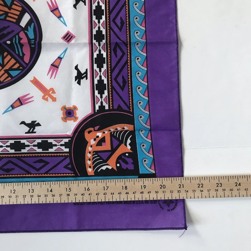 Pañuelo Boho Tribal Suroeste Azteca De Colección Bandana Púrpura Have A Hank EE. UU. Foto 4 de 4