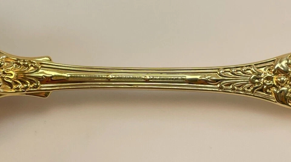 Cuchara Gumbo Tiffany English King Plata Esterlina Oro - 8" - Sin Monograma Foto 3 de 3