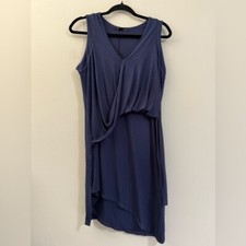 NWT Krisa x Revolve Draped Asymmetrical Mini Dress in Navy Blue - S