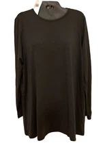 NEW Eileen Fisher Graphite Crew Neck Tencel Tunic; Sizes XXS, XS & XL, NWT