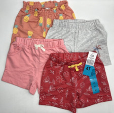 Girls Size 4T Pekkle 4-Pack Shorts Elastic Waistband Gray Pink
