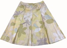 vtg Talbots A-Line Skirt Sz 6 Lightweight Cotton Drop Pleat Floral