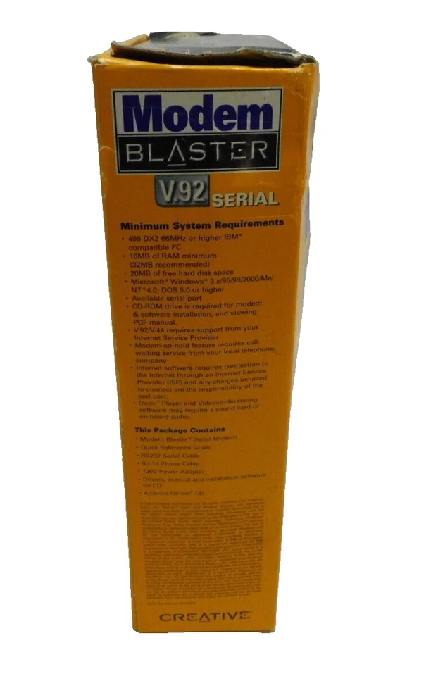 Creative Modem Blaster 56Kbps V.92 Serial Windows XP 2000 - Image 4 of 4