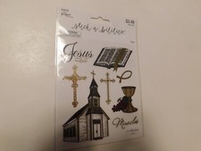 The paper studio stick a bilities Church Foil stickers 16pc