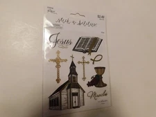The paper studio stick a bilities Church Foil stickers 16pc