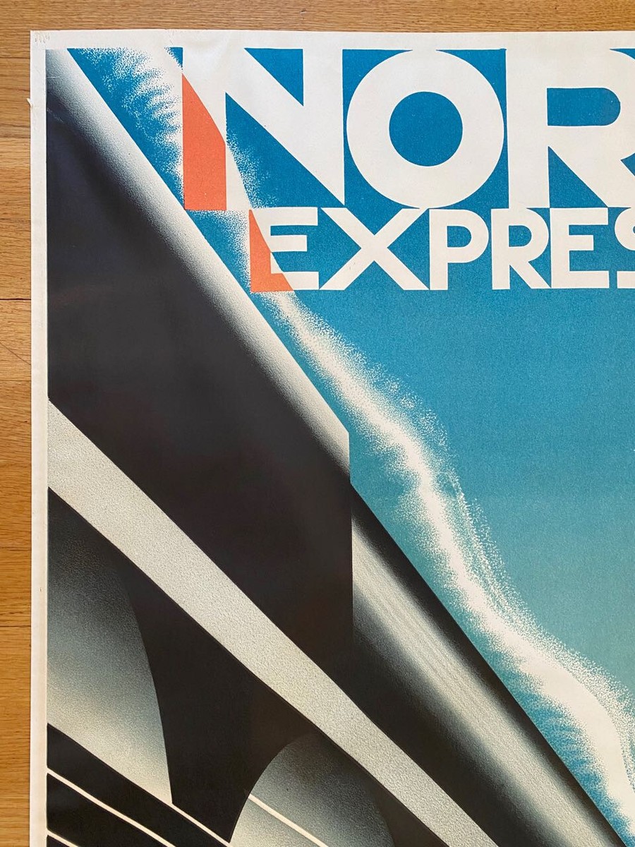 Vintage NORD EXPRESS A.M. CASSANDRE Train Poster. MOURON 1980