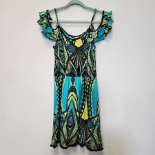 Lola M/L Dress Colorful Boho Festival Fairy Whimsy Fringe Flutter Off Shoulder