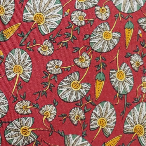 BURBERRY ~ CRAVATTA ABITO UOMO SETA ~ ROSSO BIANCO VERDE ~ FLOREALE ~ 58"