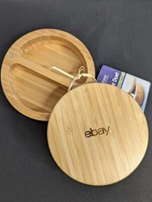 Totally Bamboo Salt Keeper Duet Bowl Swivel Lid eBay Logo Brand New 5" Diameter