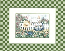 Spring Hat Gardens Birdhouse Garden Laurie Korsgaden Blank Note Cards - Set of 4
