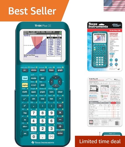 TI-84 Plus CE Color Graphing Calculator, Teal Metallic - Picture 1 of 6
