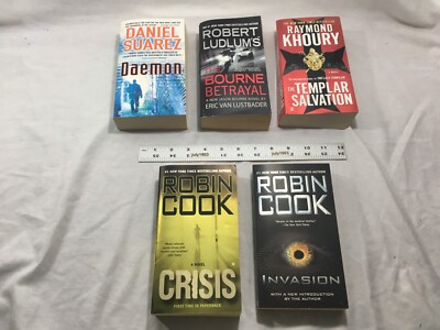 (5) Paperbacks - Bourne Betrayal, Daemon, Templar Salvation, Invasion, Crisis
