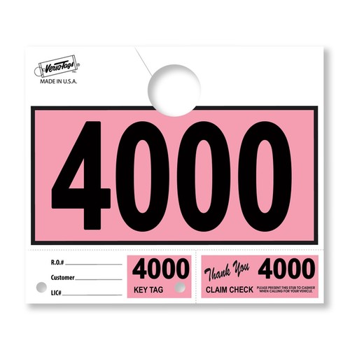 1000 Car Dealer Service Hang Tags Mechanic Repair Shop 3 Piece System - Pink - Picture 12 of 17