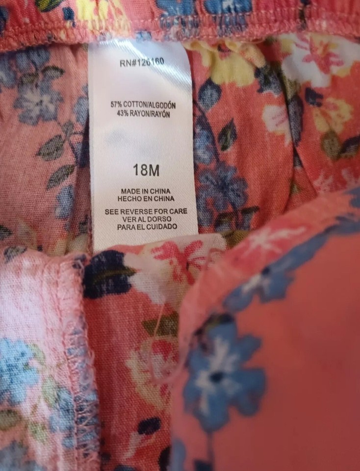 shorts 18 months Girls Floral with ruffles pink Elastic Waist | eBay