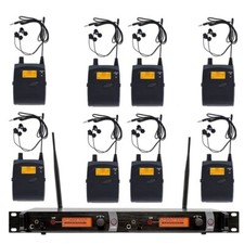 IEM Wireless in Ear Monitor System 2 Channel 8Bodypack Monitoring Used for Stage