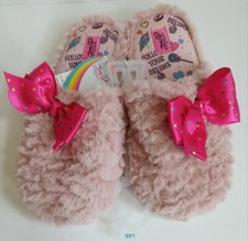 Nickelodeon JoJo Siwa Girls Fuzzy Pink Slippers Size Large 4/5