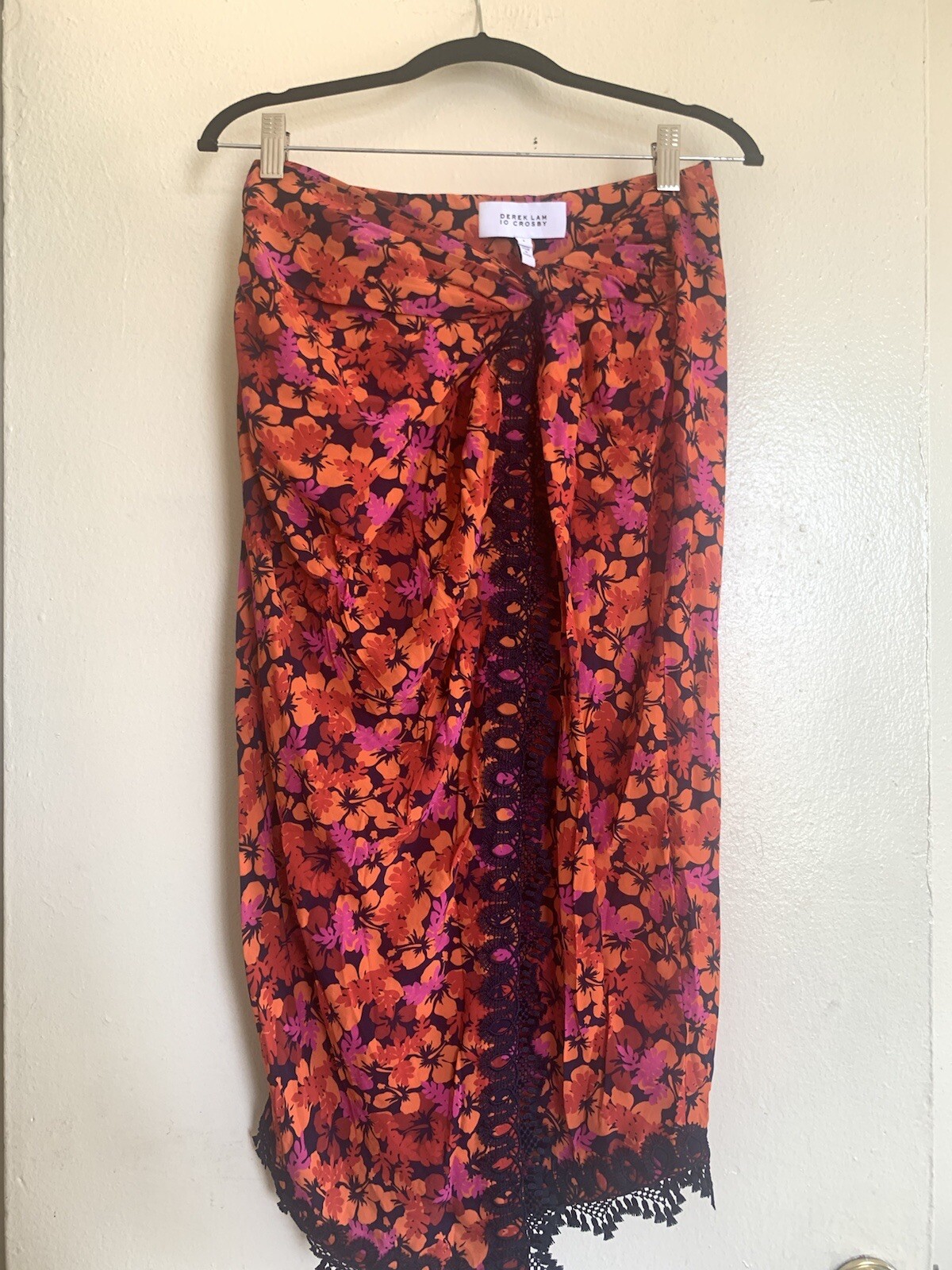 DEREK LAM 10 Crosby “Liona”  Faux Lace Trimmed Wrap Skirt - Size 4-RARE FIND!! image 2