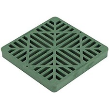 NDS Square Catch Basin Drain Grate, 9 in., Green Plastic