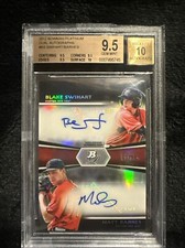 2012 Bowman Platinum Prospects Dual /50 Blake Swihart Matt Barnes AUTO 10! 9.5