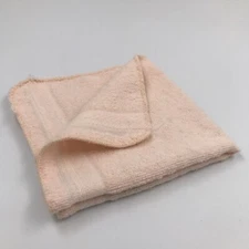 Vintage Light Pink Washcloth 12 1/2 in L x 12 1/2 in W Distressed Wash Rag Retro