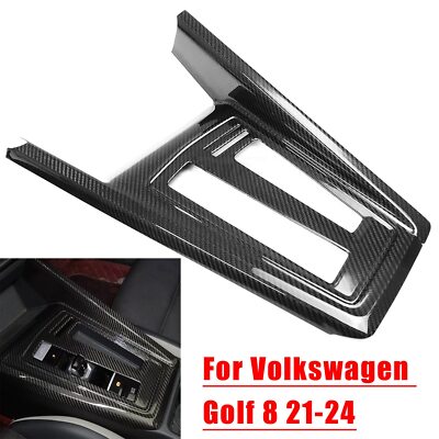 For VW Golf MK8 GTI 2022-2024 Carbon Fiber Central Console Gear Shift Panel Trim