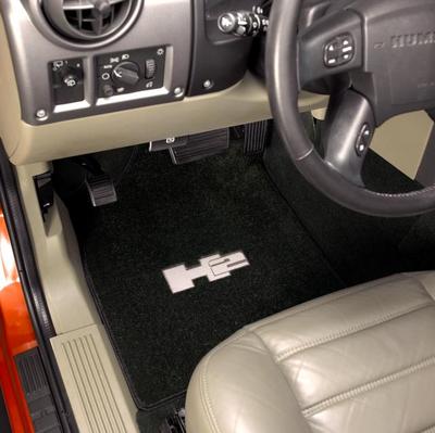 LLOYD MATS Velourtex FRONT FLOOR MATS with logos; fits 2008 to 2010 Hummer H2