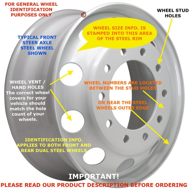 19.5 F53 FORD 10 LUG RV MOTORHOME WHEEL SIMULATOR RIM LINER 1 REAR